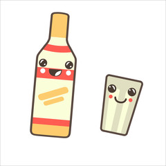 bottle of vodka and glass