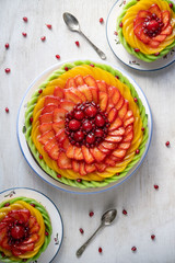 Colored fruit tart