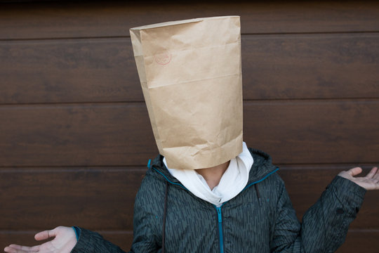 Man With A Bag On His Head