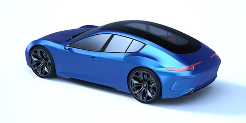 Naklejka na ściany i meble 3D rendering of a brand-less generic concept car in studio environment
