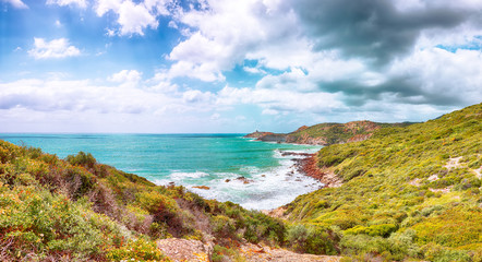 Fantastic view at tower Argentina at the West coast along Costa Tentizzos near Bosa.