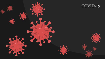 Coronavirus Covid 19 vector icon. prevention graphic design and virus icon Poster in Black Background. Coronavirus 2019-nCoV warning.