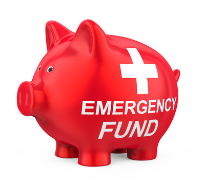 Emergency Fund Piggy Bank Isolated