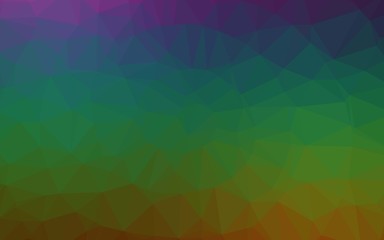 Dark Multicolor, Rainbow vector polygonal template. Colorful illustration in abstract style with gradient. Triangular pattern for your business design.