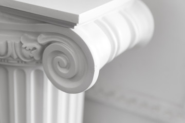 White column portico fragment, Ionic order