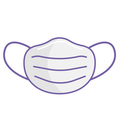 Medical mask N95. Icon protective respiratory mask. COVID-19 protection. Methods to prevent transmission of infection, virus, coronavirus, influenza. Protective respiratory mask. Flat design vector