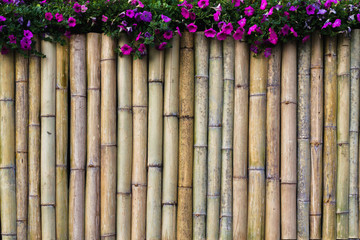 Soft Focus,Bamboo fence background that was made to decorate the garden to look naturally beautiful...