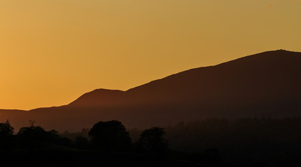sunset in the mountains