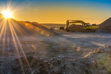 Hydraulic hammer on a building site