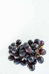 black grapes on an isolated background top view. of black grapes