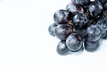 black grapes on an isolated background top view. of black grapes