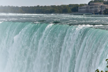 Fototapeta na wymiar Close-up of the Canadian waterfall. Concept of nature. Niagara Falls, Canada. United States of America