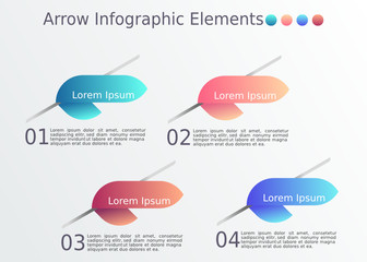 Abstract gradient arrow pointing right infographic elements