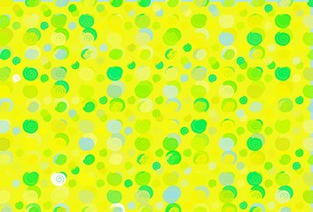 Light Green, Yellow vector pattern with liquid shapes.