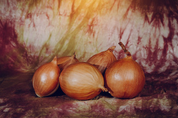 Onion on a textured background