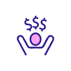 lottery winner icon vector. lottery winner sign. color contour symbol illustration