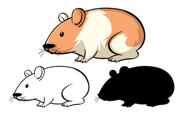 Set of hamster cartoon