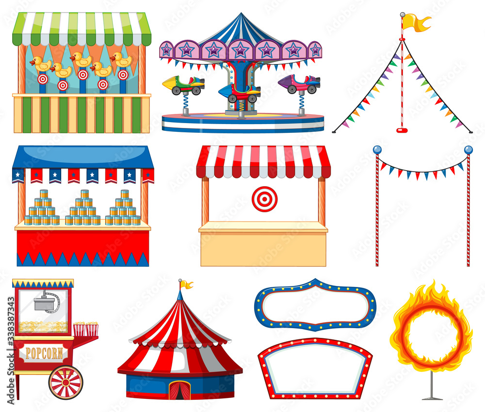 Canvas Prints set of circus items on white background