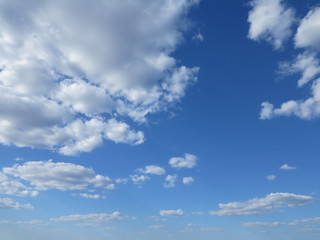 blue sky with white clouds in summer
