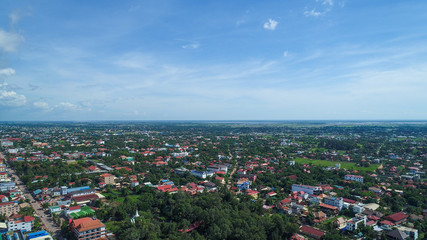 Ville de Siem Reap au Cambodge vue du ciel
