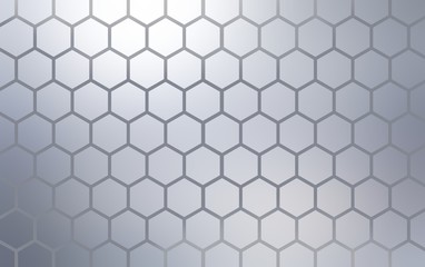 Hexagon metal abstract background. Smooth texture. Grey geometric pattern.