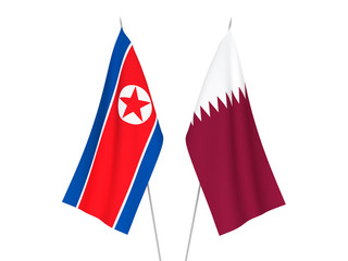 Qatar and North Korea flags