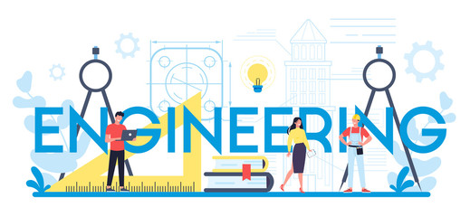 Engineering typographic header concept. Technology and science.