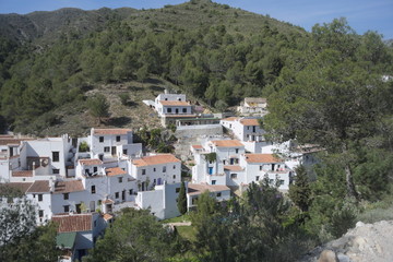 Fototapeta na wymiar A view of the beautiful mountain hamlet of El Acebuchal, near Nerja, on the Costa Del Sol.