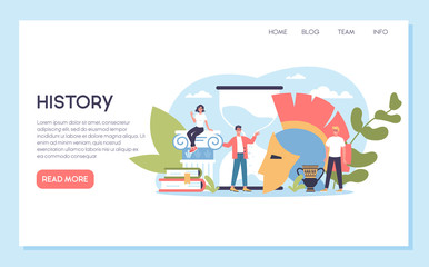 History web banner concept. History school subject. Idea of science