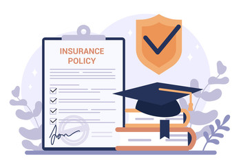 Obraz premium Insurance web banner. Idea of security and protection of education.
