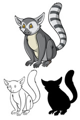 Set of lemur cartoon © GraphicsRF