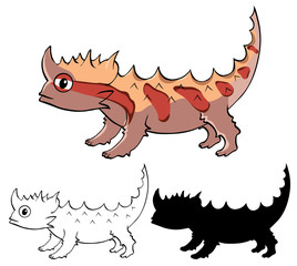 Set of lizzard cartoon