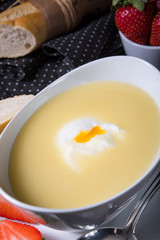 Delicious spring white asparagus soup
