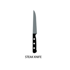Steak knif icon on the white background. Vector illustration.