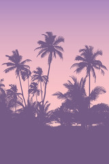 Fototapeta na wymiar tropical palm forest realistic landscape background vector illustration EPS10