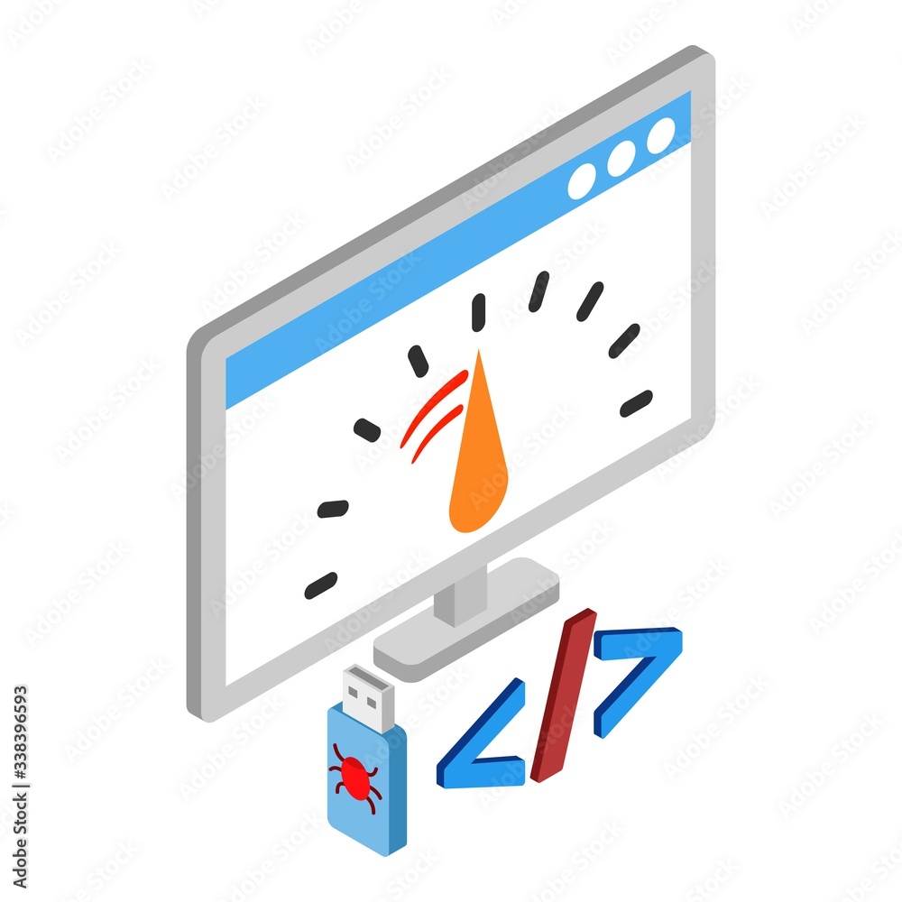 Poster loading speed icon. isometric illustration of loading speed vector icon for web