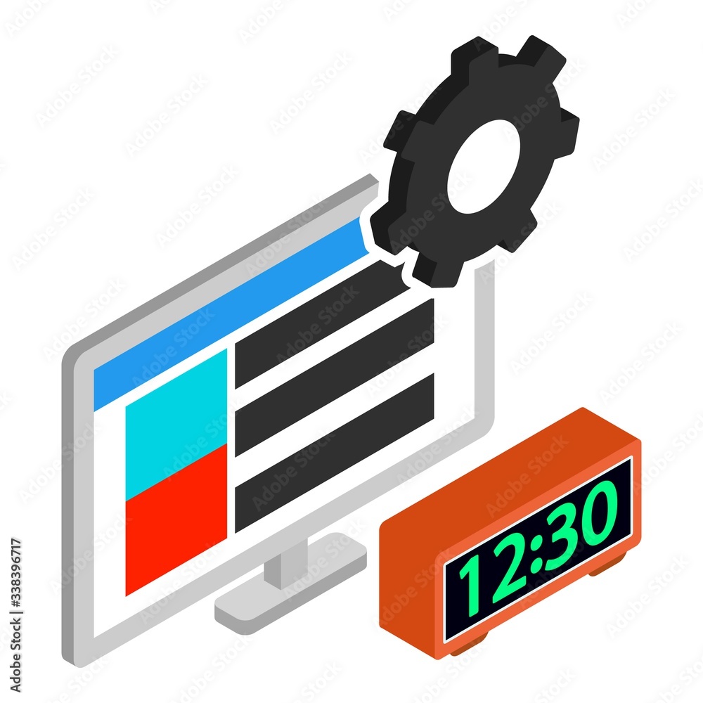 Poster website development icon. isometric illustration of website development vector icon for web