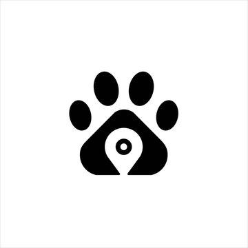 dog paw location logo design vector image , dog paw logo design vector image