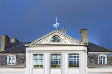 pediment of à patrician house in Ghent, Flemish Region / Belgium