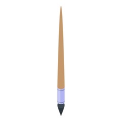 Paintbrush icon. Isometric of paintbrush vector icon for web design isolated on white background