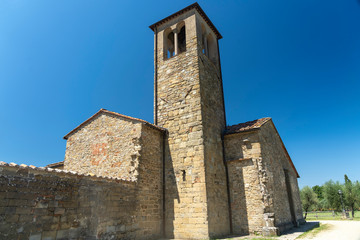 Fototapeta na wymiar Medieval church of Piandisco, Tuscany, exterior