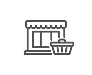 Marketplace line icon. Shopping store sign. Customer cart symbol. Quality design element. Editable stroke. Linear style marketplace icon. Vector