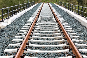 railroad tracks in the countryside