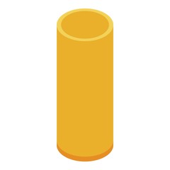 Gutter yellow pipe icon. Isometric of gutter yellow pipe vector icon for web design isolated on white background