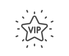 Vip line icon. Very important person star sign. Member club privilege symbol. Quality design element. Editable stroke. Linear style vip star icon. Vector