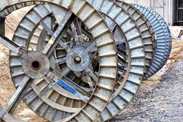 wheel of an old rusty wheel