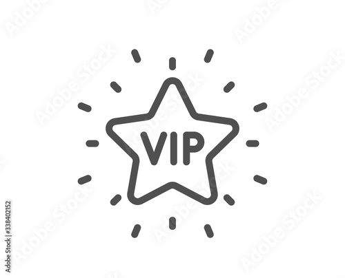 Vip Line Icon Very Important Person Star Sign Member Club Privilege Symbol Quality Design Element Editable Stroke Linear Style Vip Star Icon Vector App Wall Mural A Blankstock