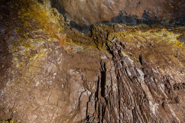 Bauxite ore face in underground mine