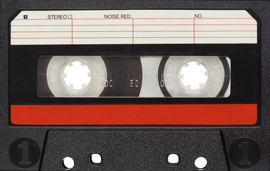 Old audio tape compact cassette with blank label