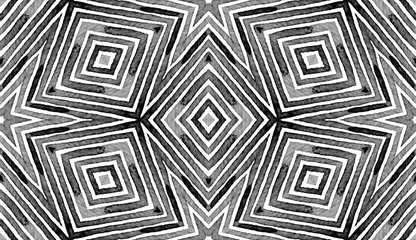 Black and white Geometric Watercolor. Creative Sea